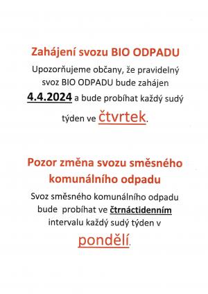 svoz BIO a Komunálního odpadu